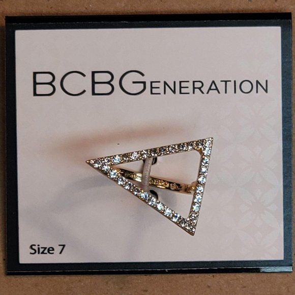 BCBGeneration Pave Triangle Ring, Size 7 - Picture 2 of 5